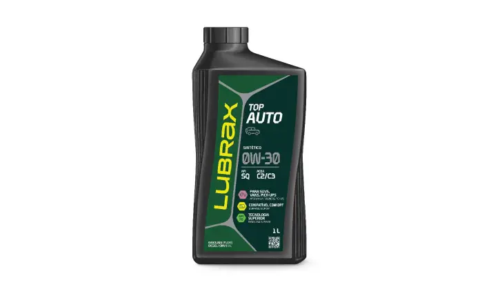 Lubrax amplia portfólio e lança Top Auto 0W-30 C2/C3 Sintético para veículos leves a diesel, gasolina e flex